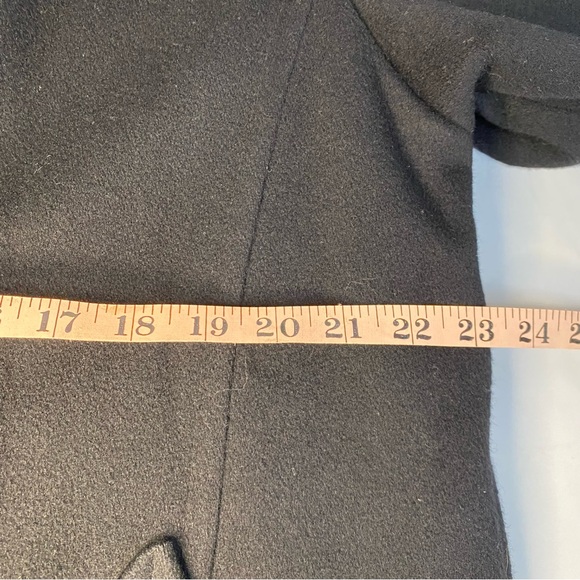 Vintage Luba Paris Wool Coat Double Breasted Shoulder Pads Black size 16 XL - Picture 6 of 7